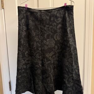 Ann Taylor Black Floral Skirt